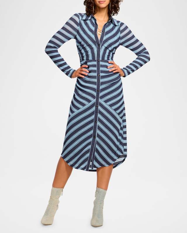 Striped Wyatt Midi Shirtdress